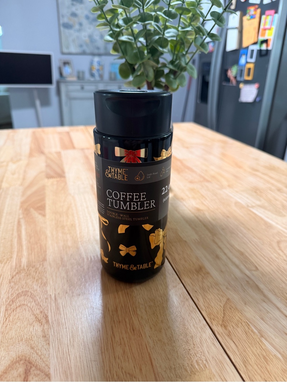 Thyme & Table Black and Gold Coffee Tumbler